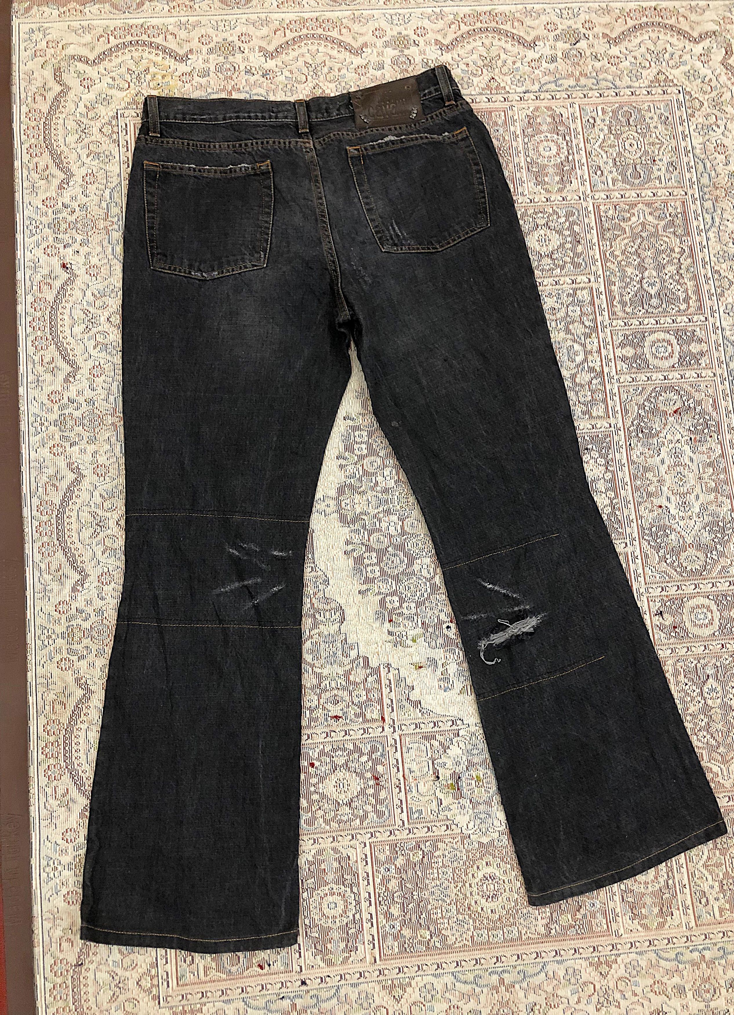 Just Cavalli Vintage Just Cavalli Jeans 36 Black Bootcut Distressed y2k Size US 36 / EU 52 - 3 Thumbnail