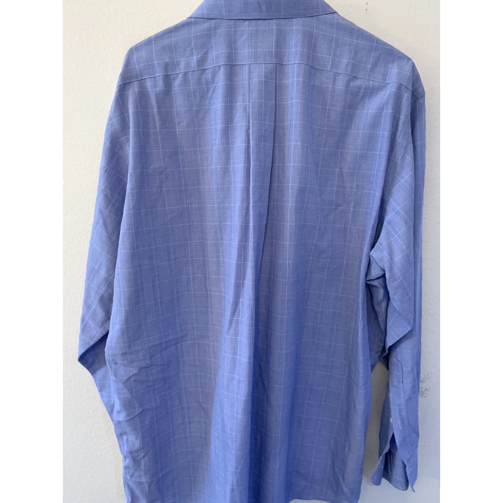 Brooks Brothers Brooks Brothers 346 Blue Plaid Dress Shirt 17 4/5 Regular Cuff Mens Size 46R - 3 Thumbnail