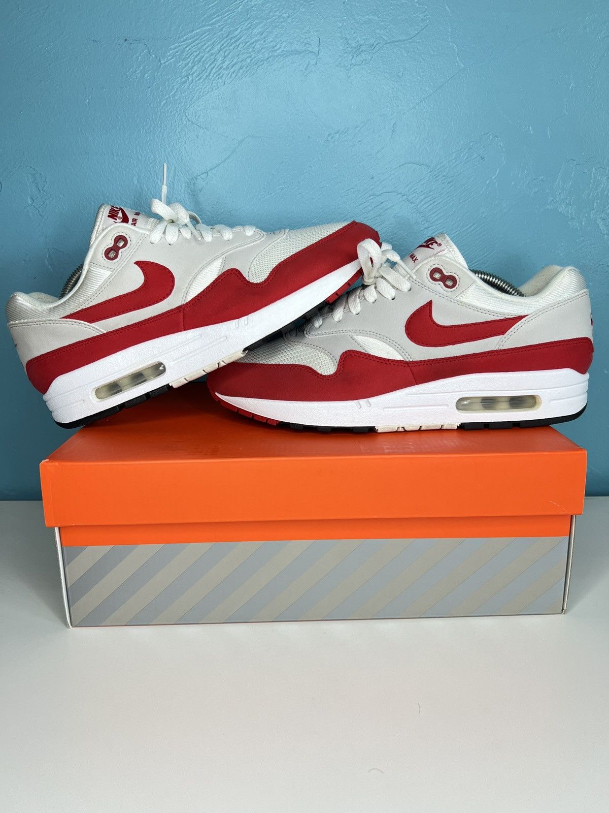 Nike Nike Air Max 1 OG University Red White Grey Black 2012 | Grailed