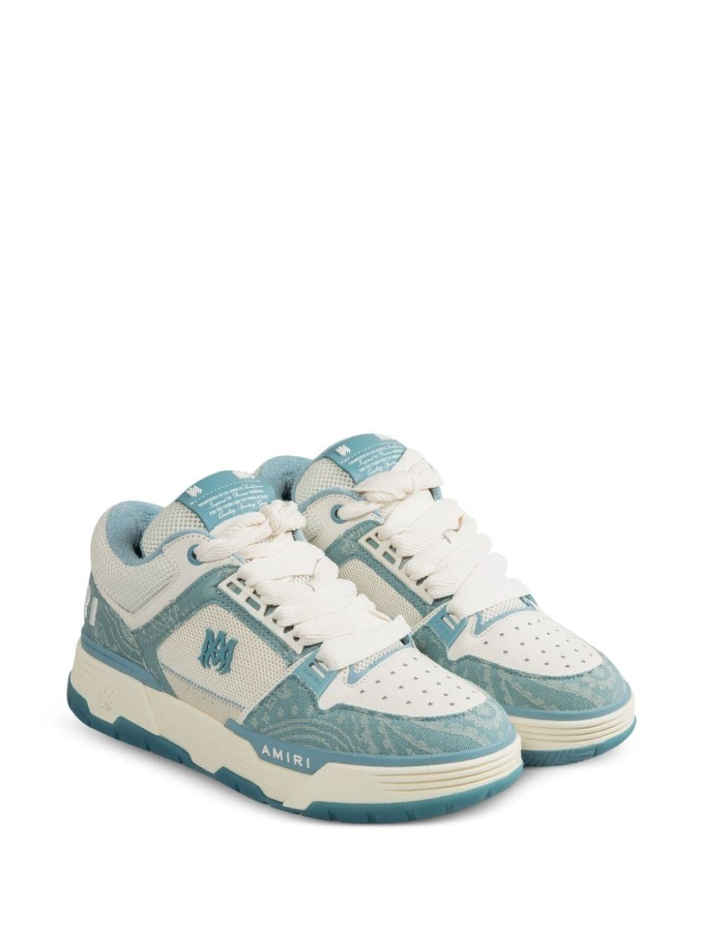 Amiri o1s1wg110925 Bandana Denim MA-1 Sneakers in Dusty Blue/White Size US 13 / EU 46 - 2 Thumbnail