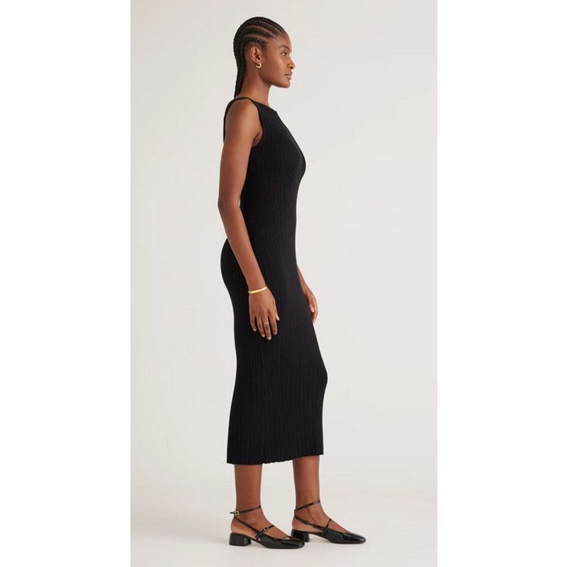 Quince Quince Cotton Cashmere Ribbed Sleeveless Dress Black Size M Size M / US 6-8 / IT 42-44 - 5 Thumbnail