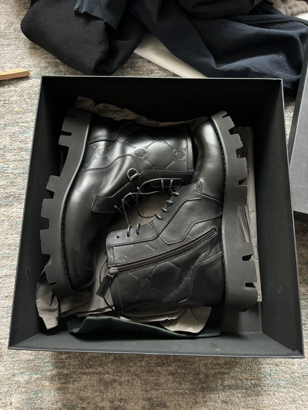 image of Berluti x Kris Van Assche Fw21 Twist Boots in Black, Men's (Size 9)