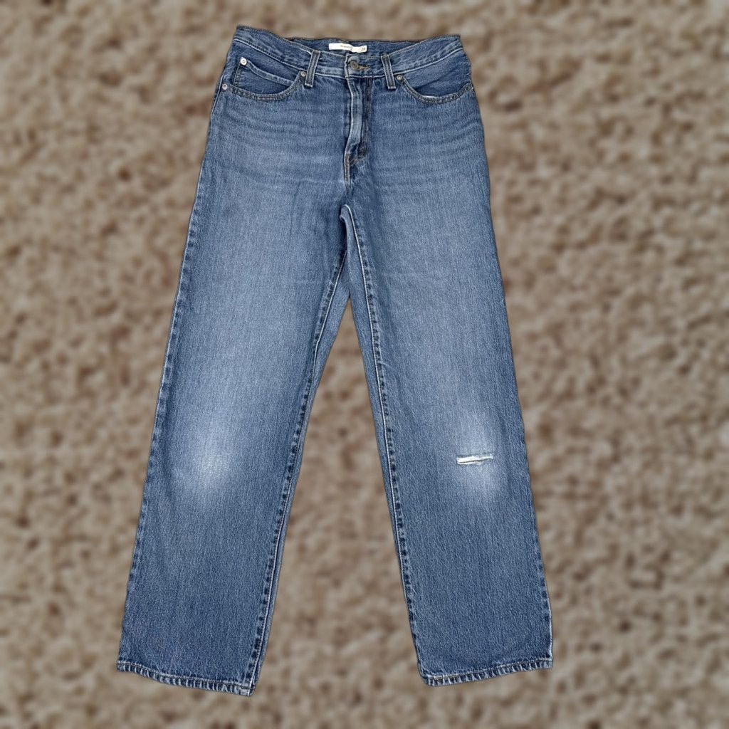 Levi's VINTAGE Levis 94 Baggy Straight Jeans Womens 28 Blue High Rise Denim Wide Leg 28x31 Size 28" / US 6 / IT 42 - 1 Thumbnail