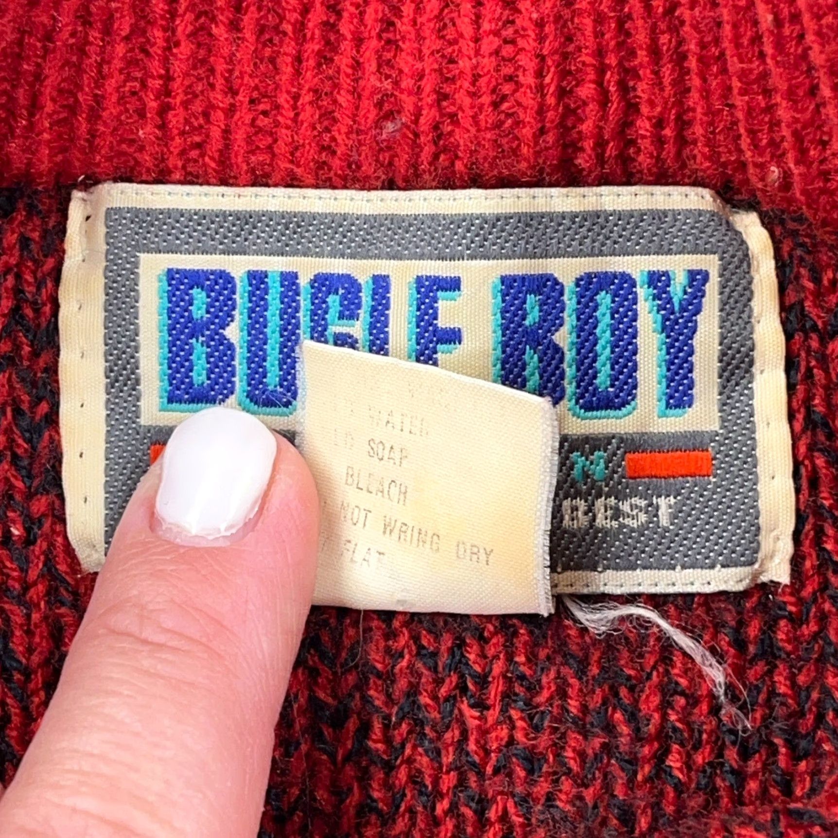Bugle Boy Bugle Boy Vintage Sweater Men Large Red Heavy Knit Grandpa 80s 90s Fashion Size US L / EU 52-54 / 3 - 7 Thumbnail