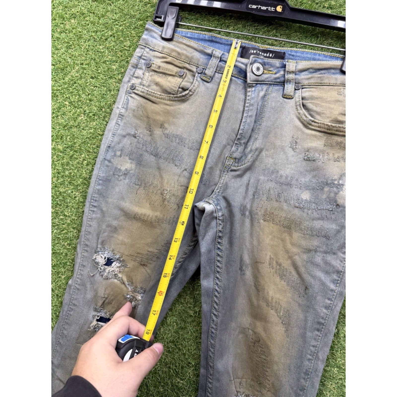 Vintage VINTAGE Serenade Jeans Mens 30 Distressed Bootcut Blue Denim Slim 5-Pocket Grunge Punk Streetwear 90s Mens Size US 30 / EU 46 - 6 Thumbnail