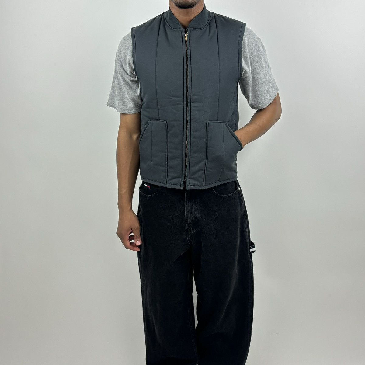Japanese Brand × Vintage vintage 90s Utility Workwear zip-up vest Size US S / EU 44-46 / 1 - 4 Thumbnail