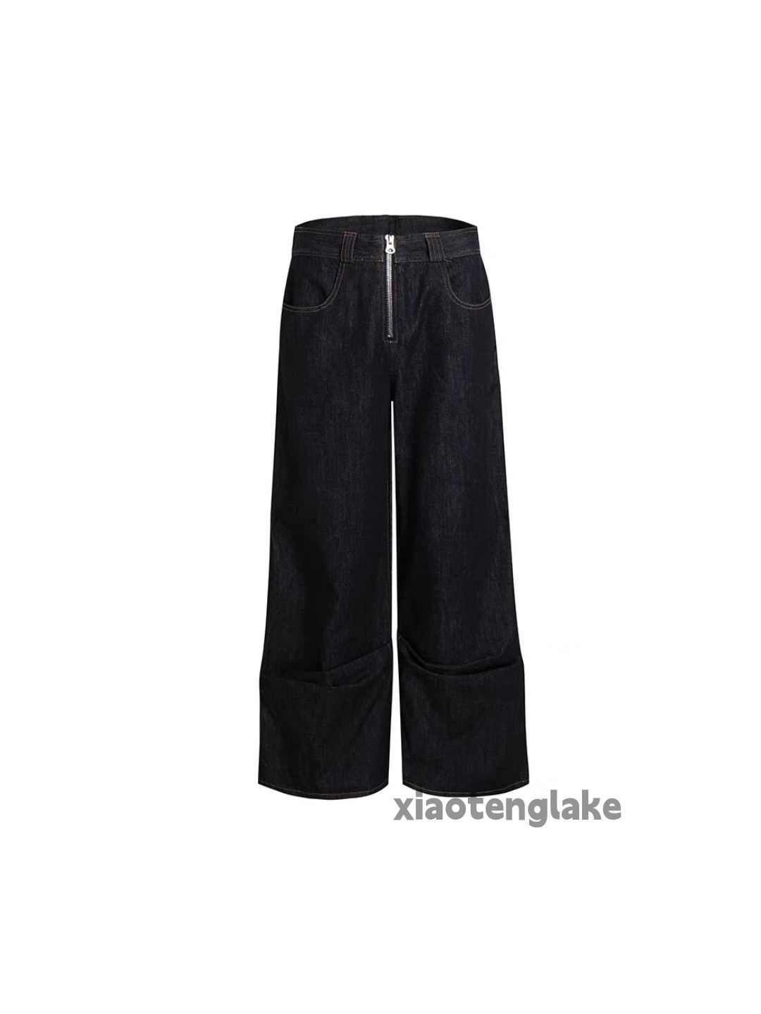 Jean ltx vintage loose baggy wide Leg zipper flared jeans Size US 31 - 7 Thumbnail