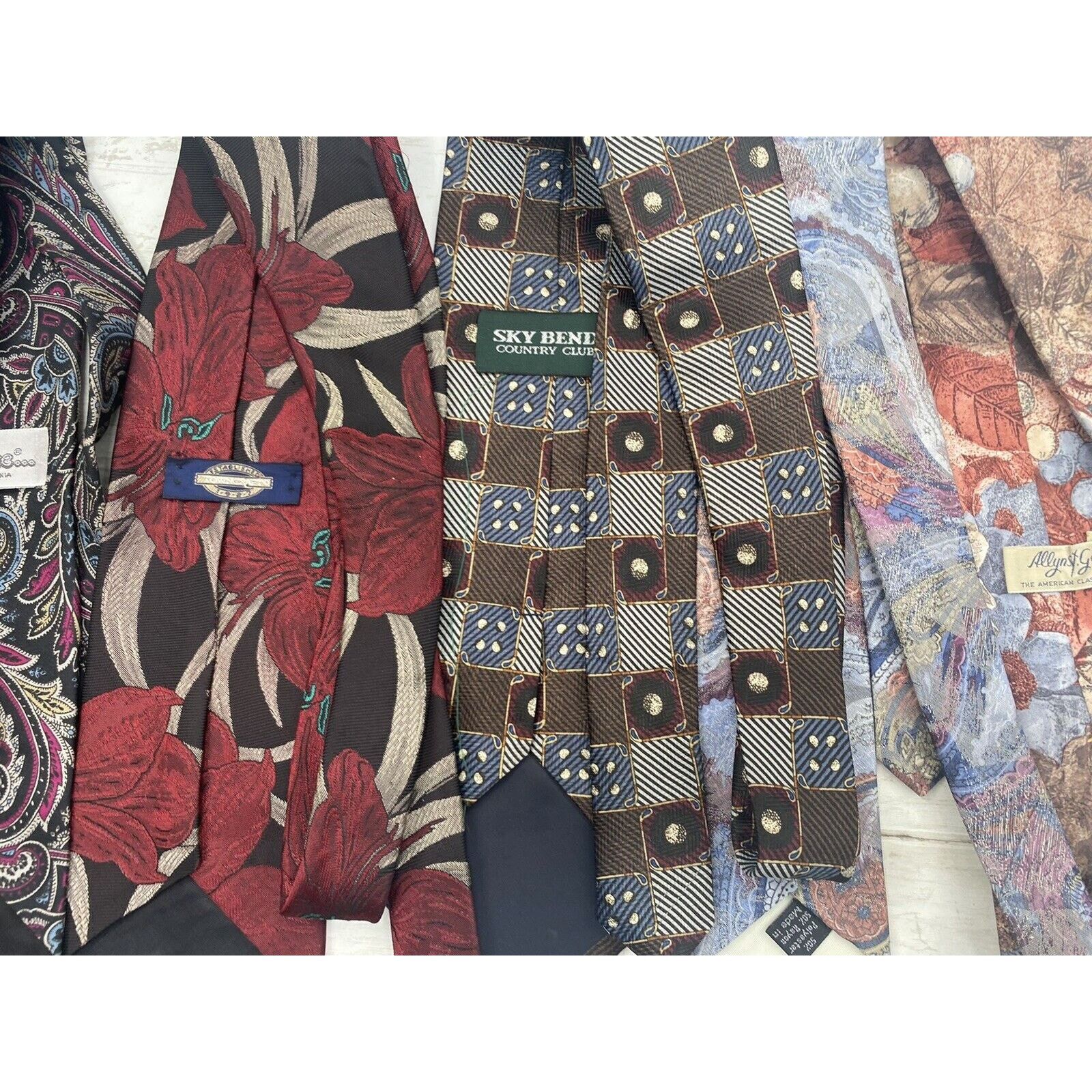 Other Lot of 7 Neck Ties Assorted Lot Allyn St George, Sky Bend, Size ONE SIZE - 8 Thumbnail