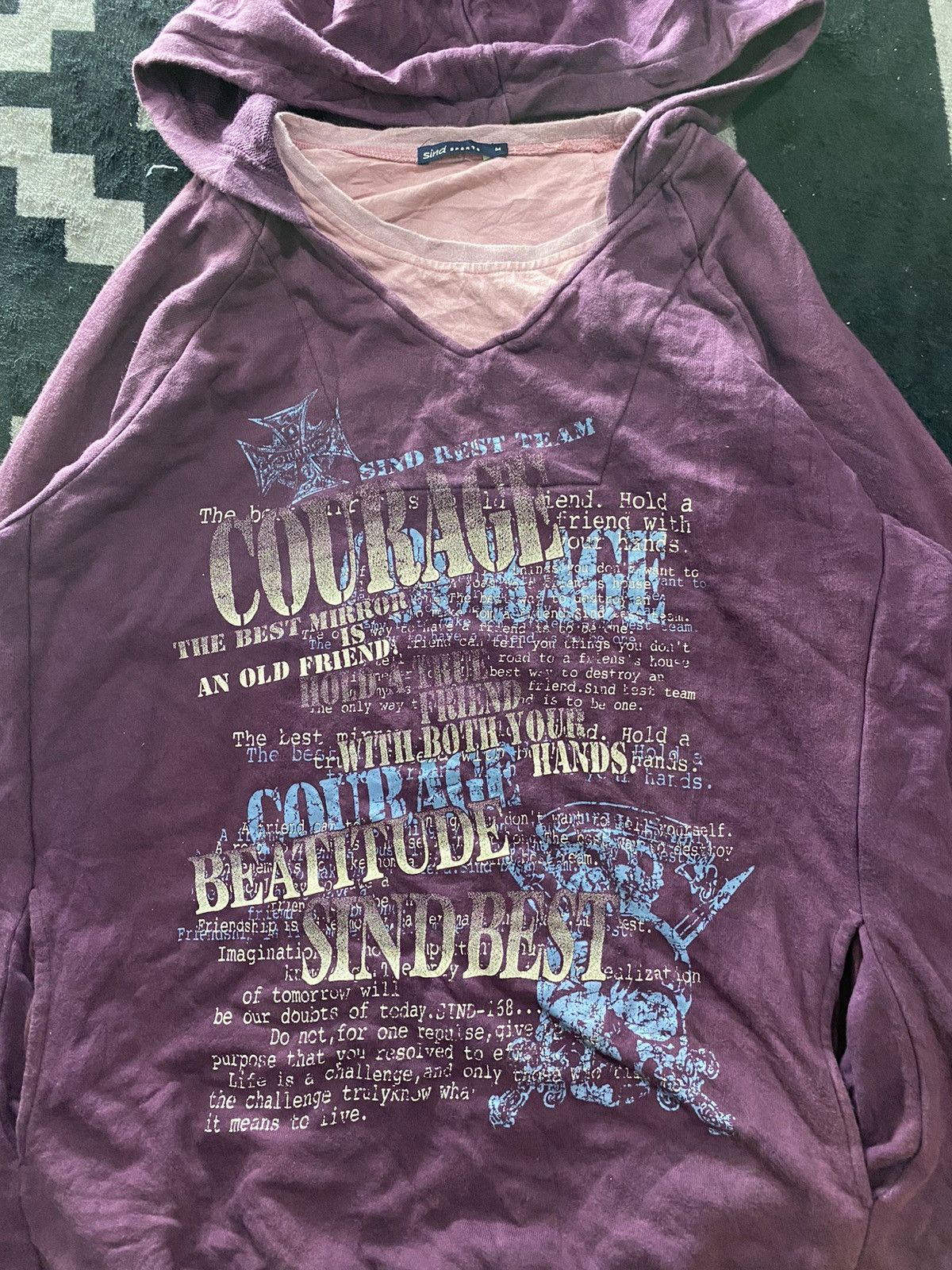 If Six Was Nine × Japanese Brand × Le Grande Bleu (L.G.B.) Japanese sind poem double layers hoodie Size US L / EU 52-54 / 3 - 2 Thumbnail