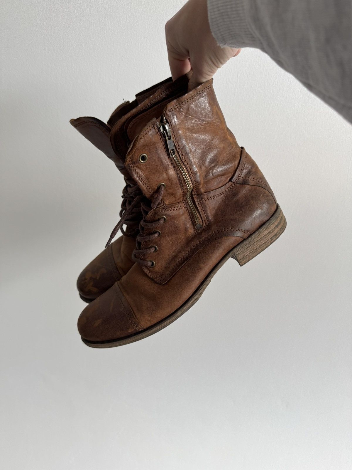 Japanese Brand Vintage Guildi Style Y2k Distressed Leather Anckle Boot Size US 10 / IT 40 - 4 Thumbnail
