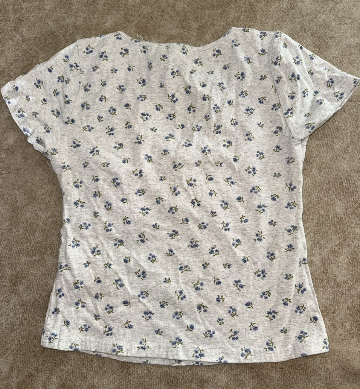 Other Womens White Flower Short Sleeve Crop Top Size MEDIUM M Size M / US 6-8 / IT 42-44 - 6 Thumbnail