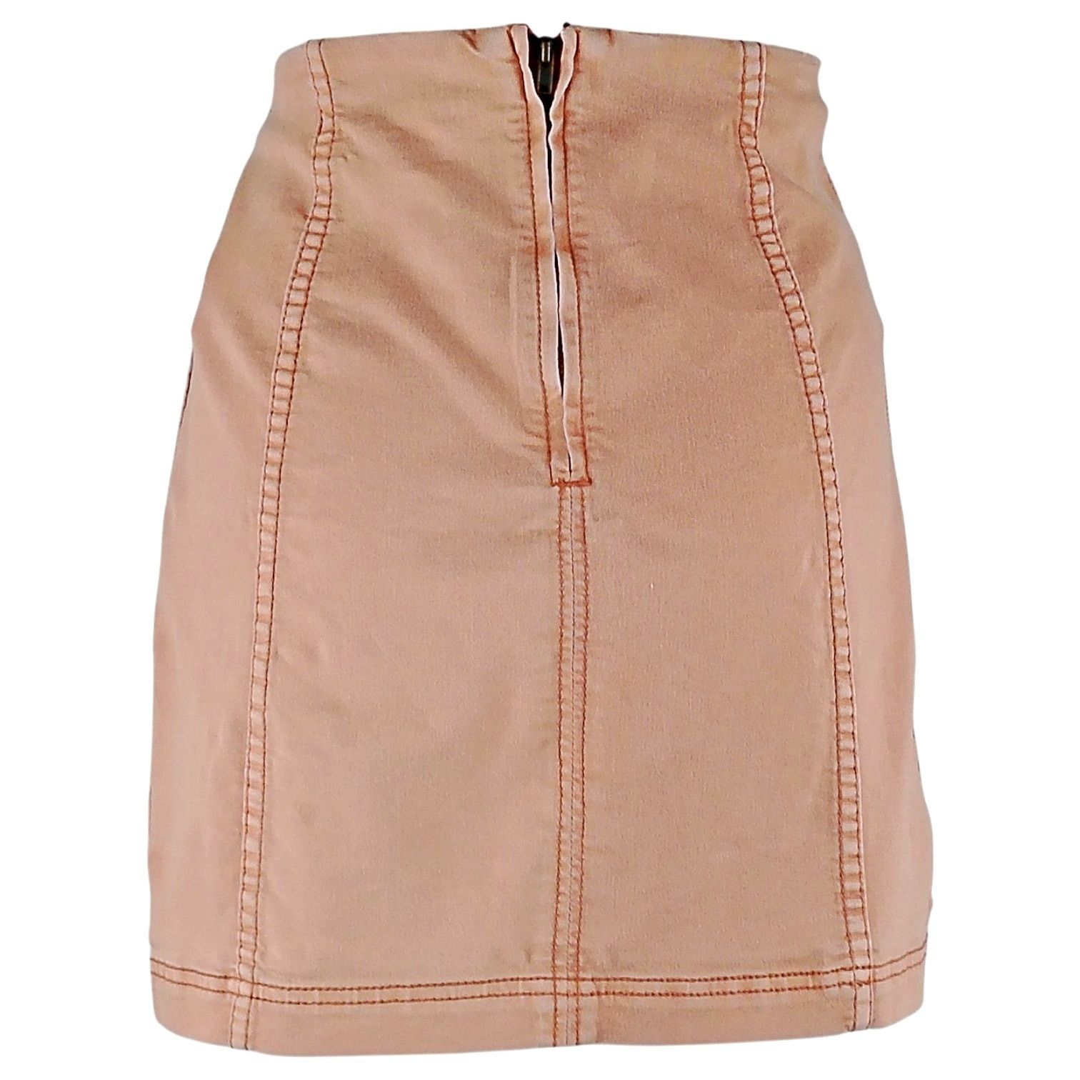 Free People Free People Tan Khaki Denim Pencil Mini Skirt Sz 6 Modern Size 28" / US 6 / IT 42 - 3 Thumbnail