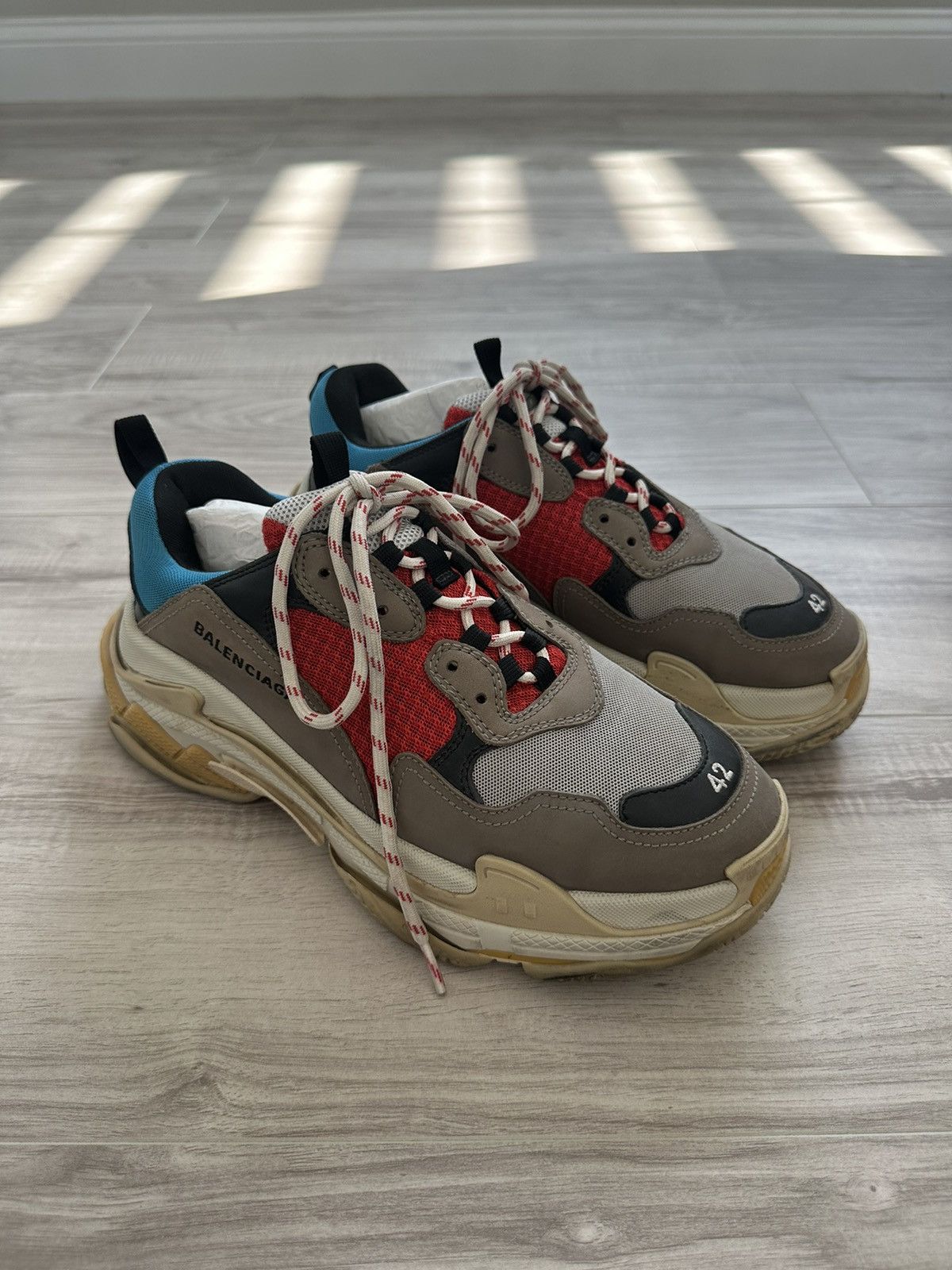 Balenciaga SS17 OG Red Blue Triple S Sneaker Grailed