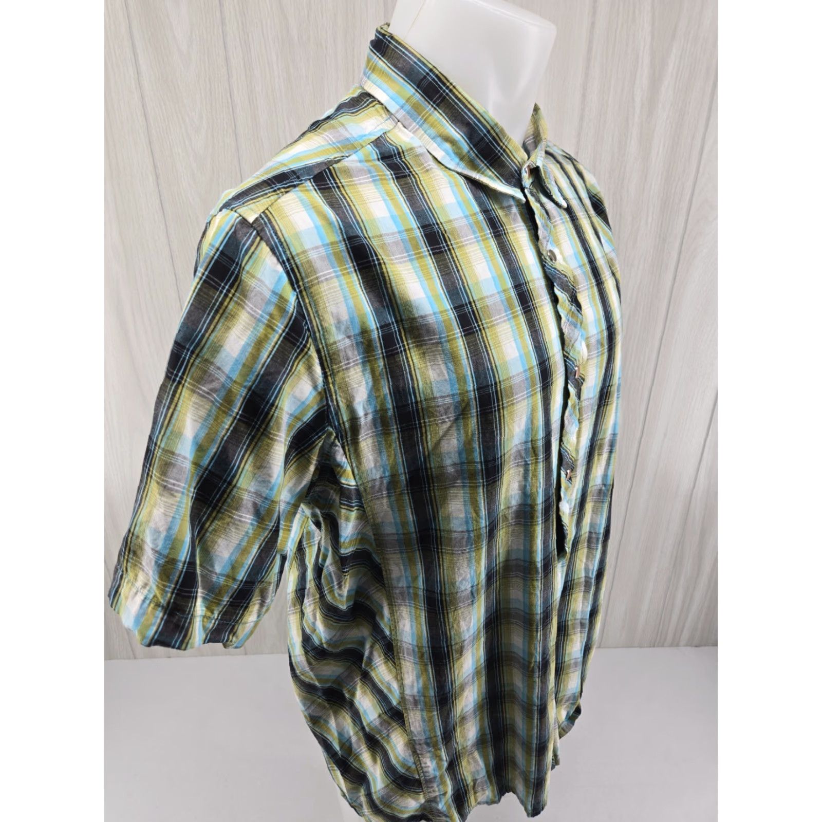 Prana prAna Shirt Mens Large Green Teal Plaid Cotton Pearl Snap Outdoor Shirt Mens Large Green Teal Plaid Cotton Pearl Snap Outdoor Game... Size US L / EU 52-54 / 3 - 7 Thumbnail