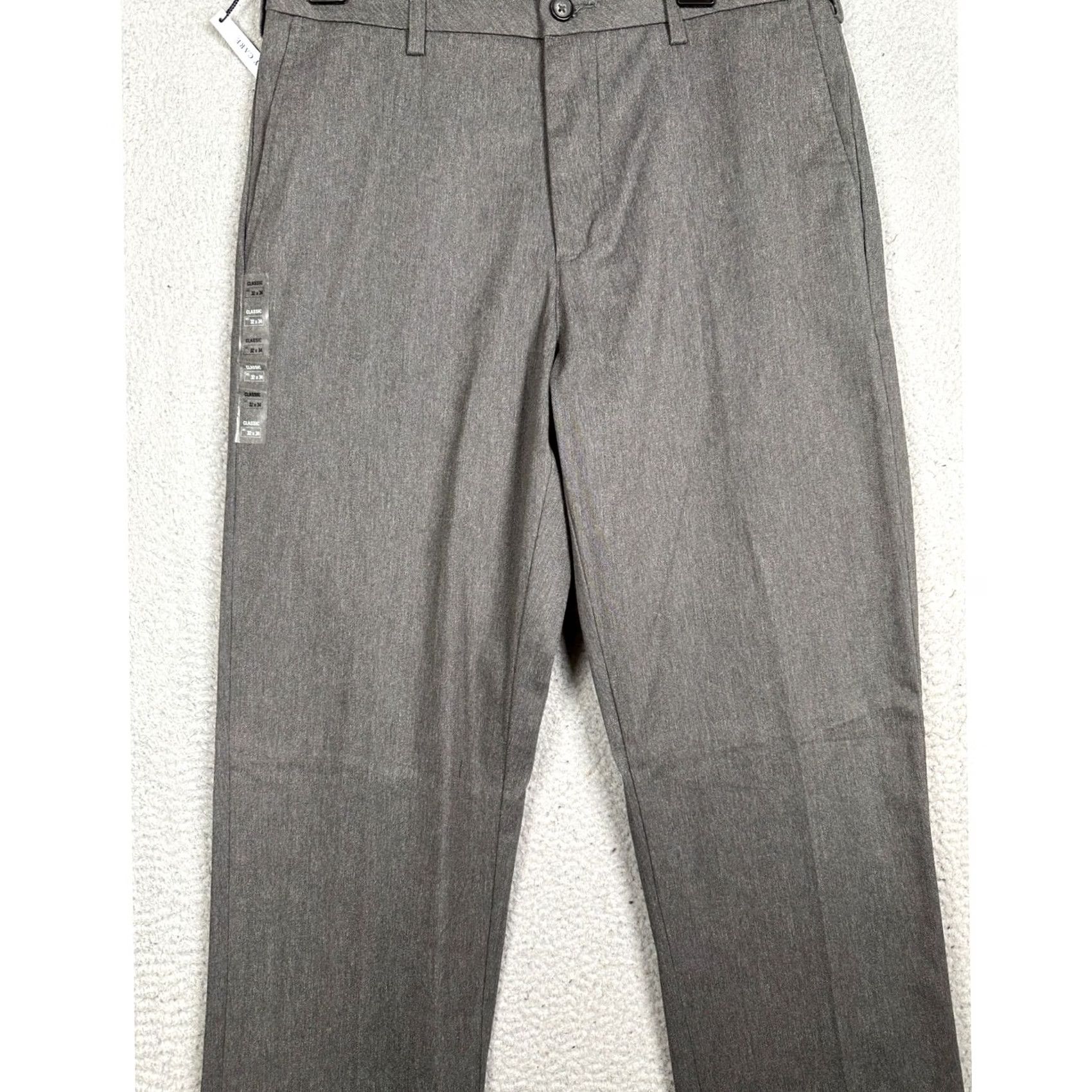 Croft & Barrow Croft Barrow Pants Mens Gray 32X34 Classic Fit Straight Leg Stretch Size US 32 / EU 48 - 3 Thumbnail