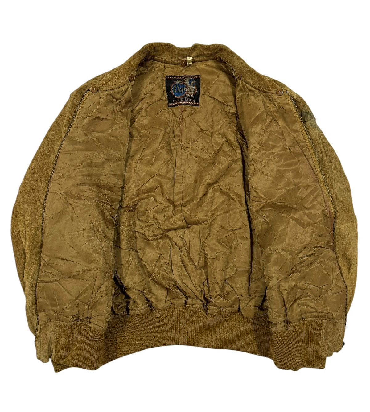 Kadoya × Vintage Vtg🔥Dgrace Unlimited Bomber Leather Jacket Size US L / EU 52-54 / 3 - 2 Thumbnail