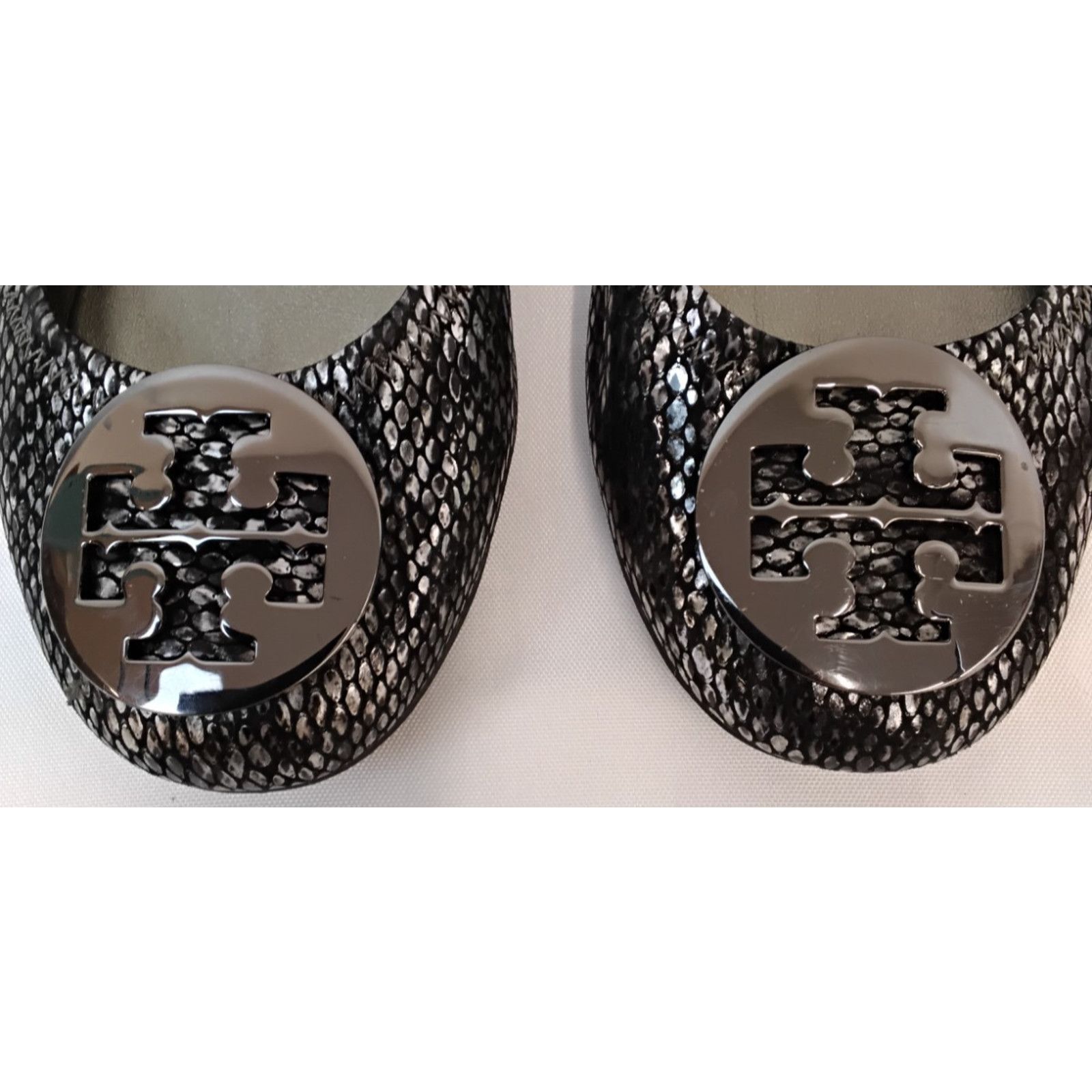 Tory Burch Tory Burch Reva Ballet Flats Women's 6.5M Silver Embossed Size US 6.5 / IT 36.5 - 5 Thumbnail