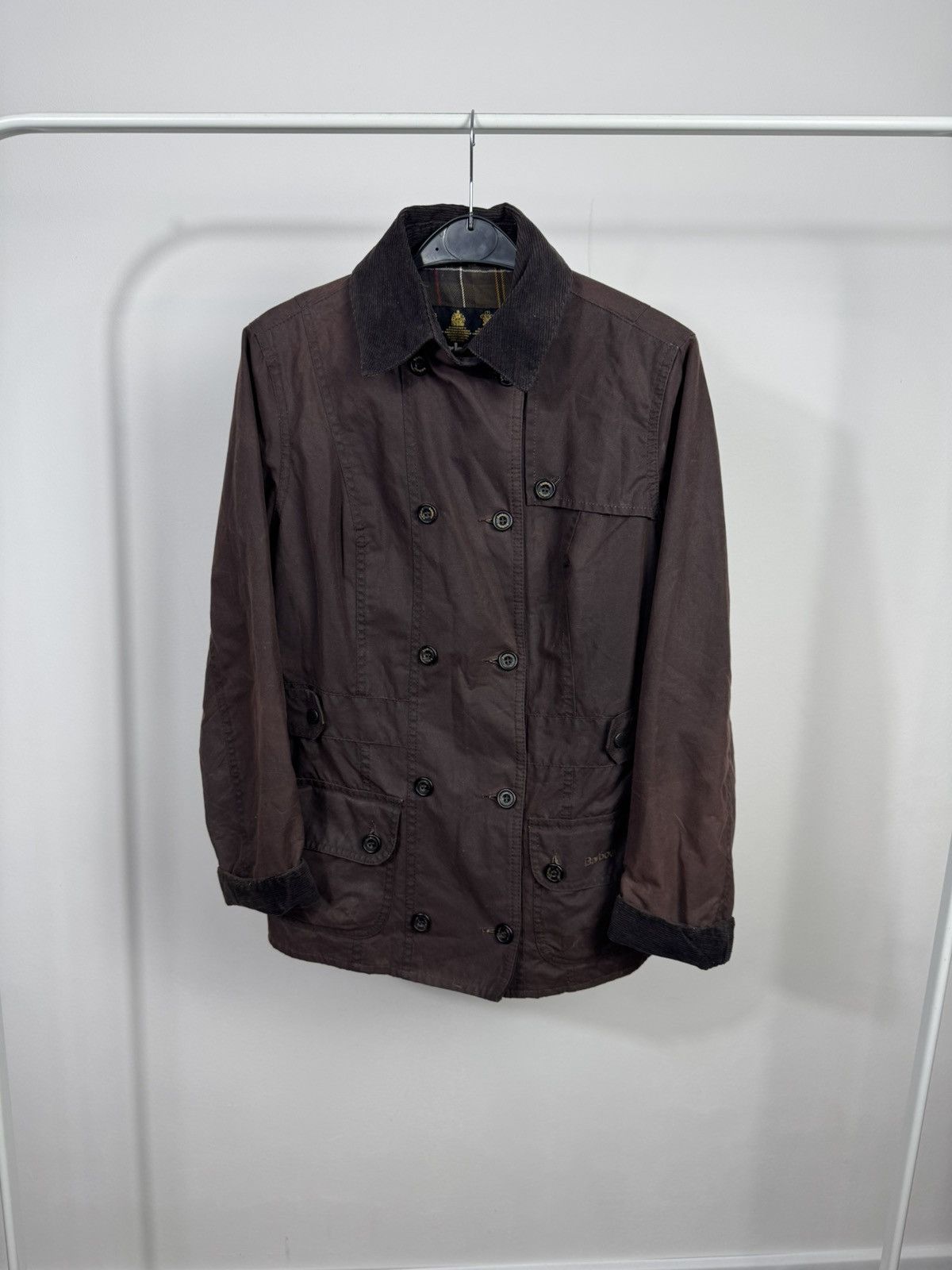 Barbour Barbour Women’s Waxed Double Breasted Jacket Brown UK8 Coat Size S / US 4 / IT 40 - 1 Thumbnail