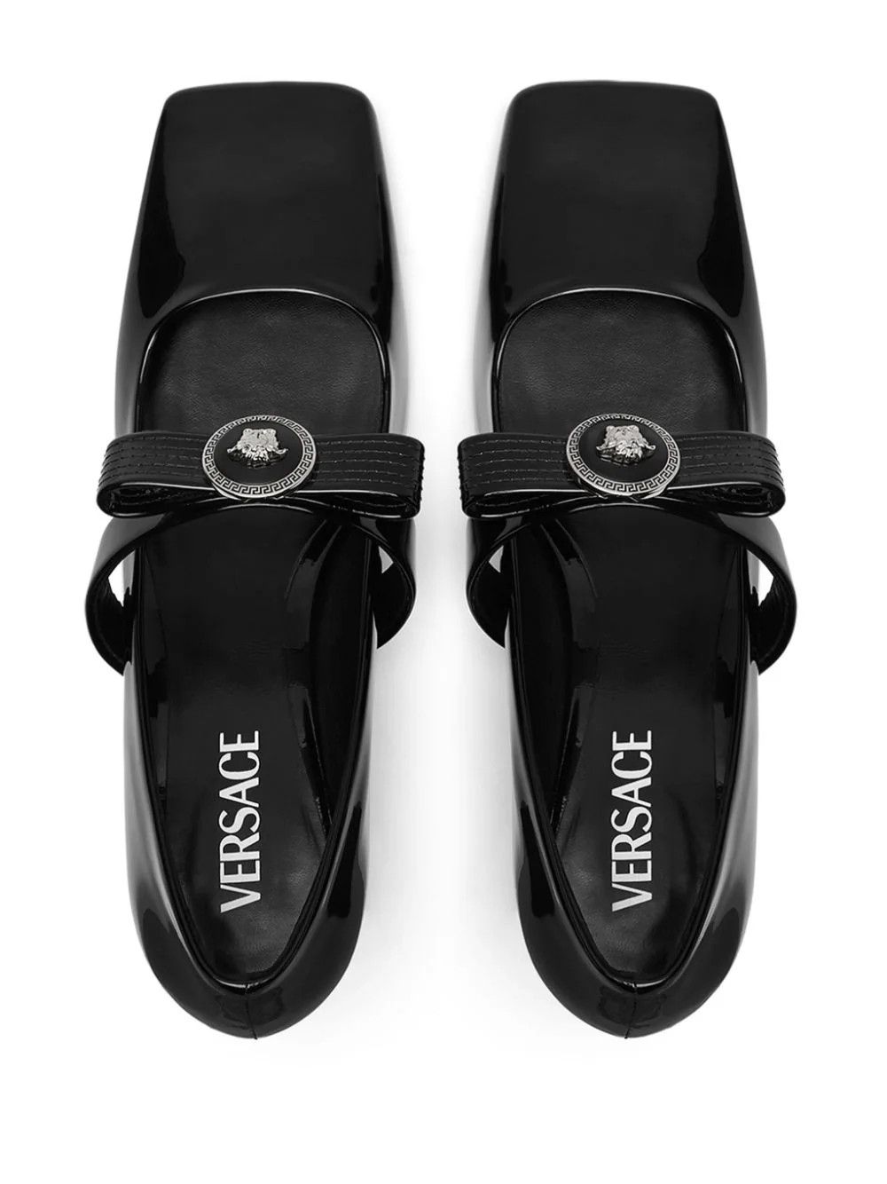 Versace o1s22i1n1024 Gianni Ribbon Patent Leather Pumps in Black Size US 10 / IT 40 - 4 Thumbnail