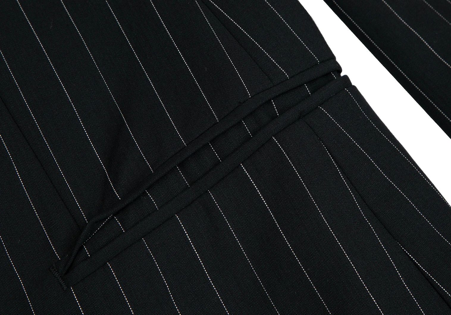 Jean Paul Gaultier Wool Stripe Jacket in Black, Size 48 Size US M / EU 48-50 / 2 - 10 Thumbnail
