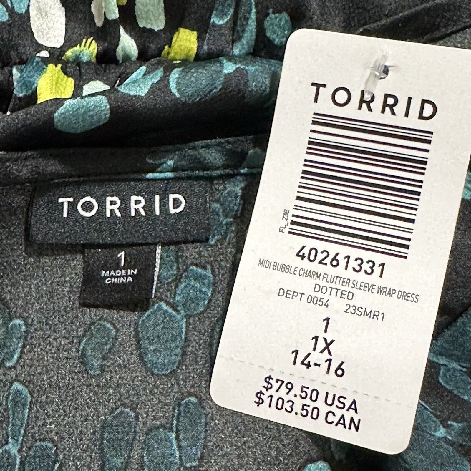 Other Torrid 1X 14-16 Midi Bubble Charm Flutter Sleeve Wrap Dress Size XL / US 12-14 / IT 48-50 - 4 Thumbnail