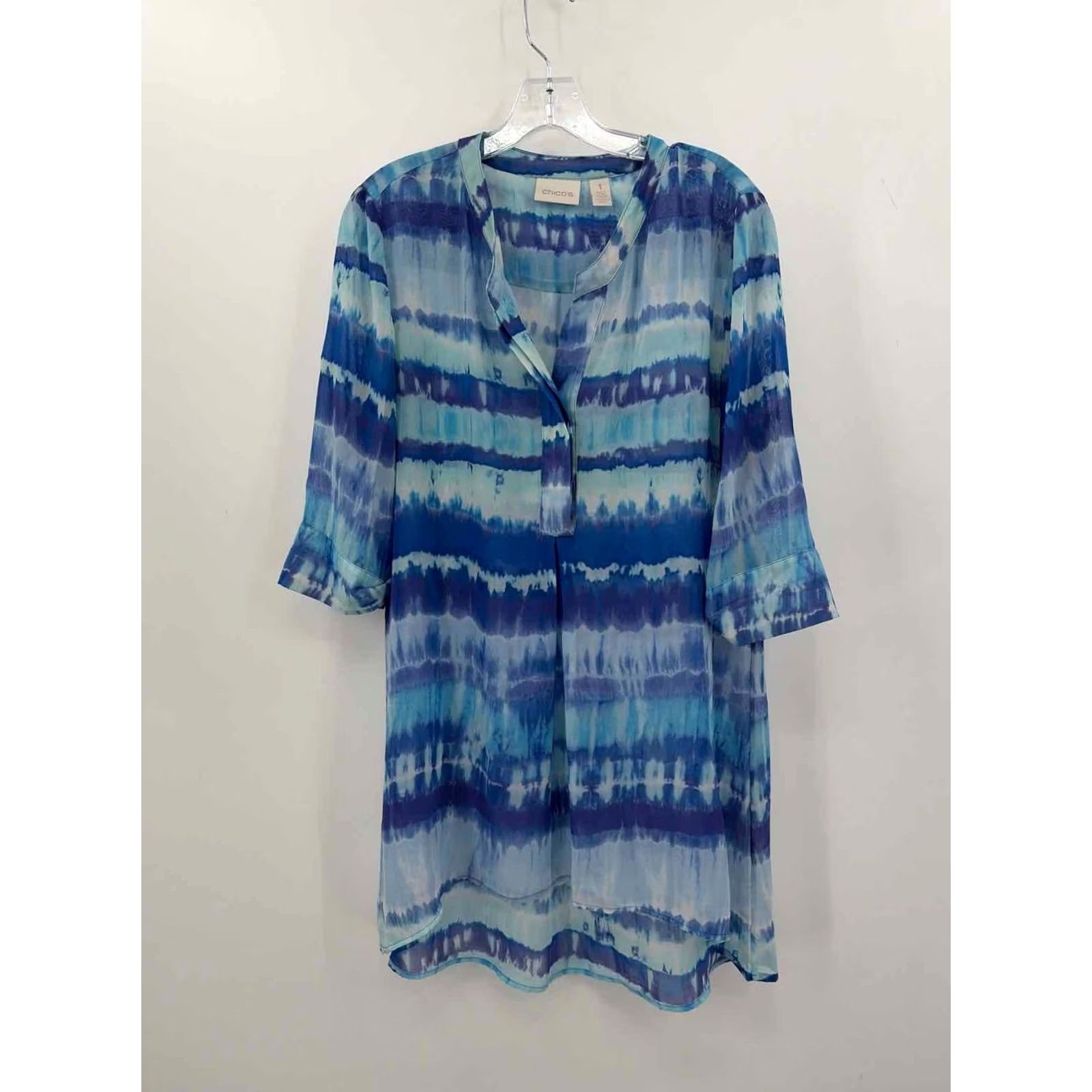 Vintage Pre-Owned Chico's Blue Size 1/Small Tunic Blouse Size XS / US 0-2 / IT 36-38 - 2 Thumbnail