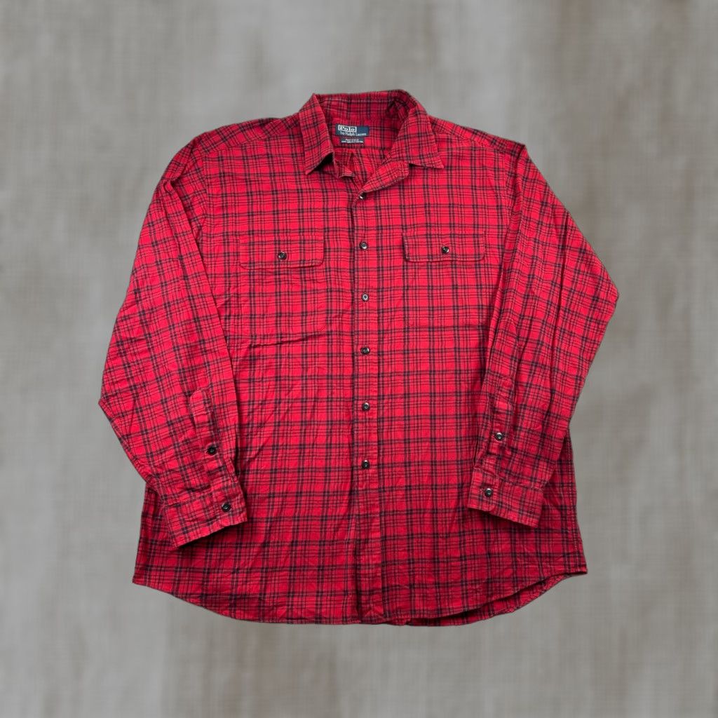 Polo Ralph Lauren Polo Ralph Lauren Shirt Mens XL Red Black Whitfield Chest Pocket Buffalo Plaid Size US XL / EU 56 / 4 - 1 Thumbnail