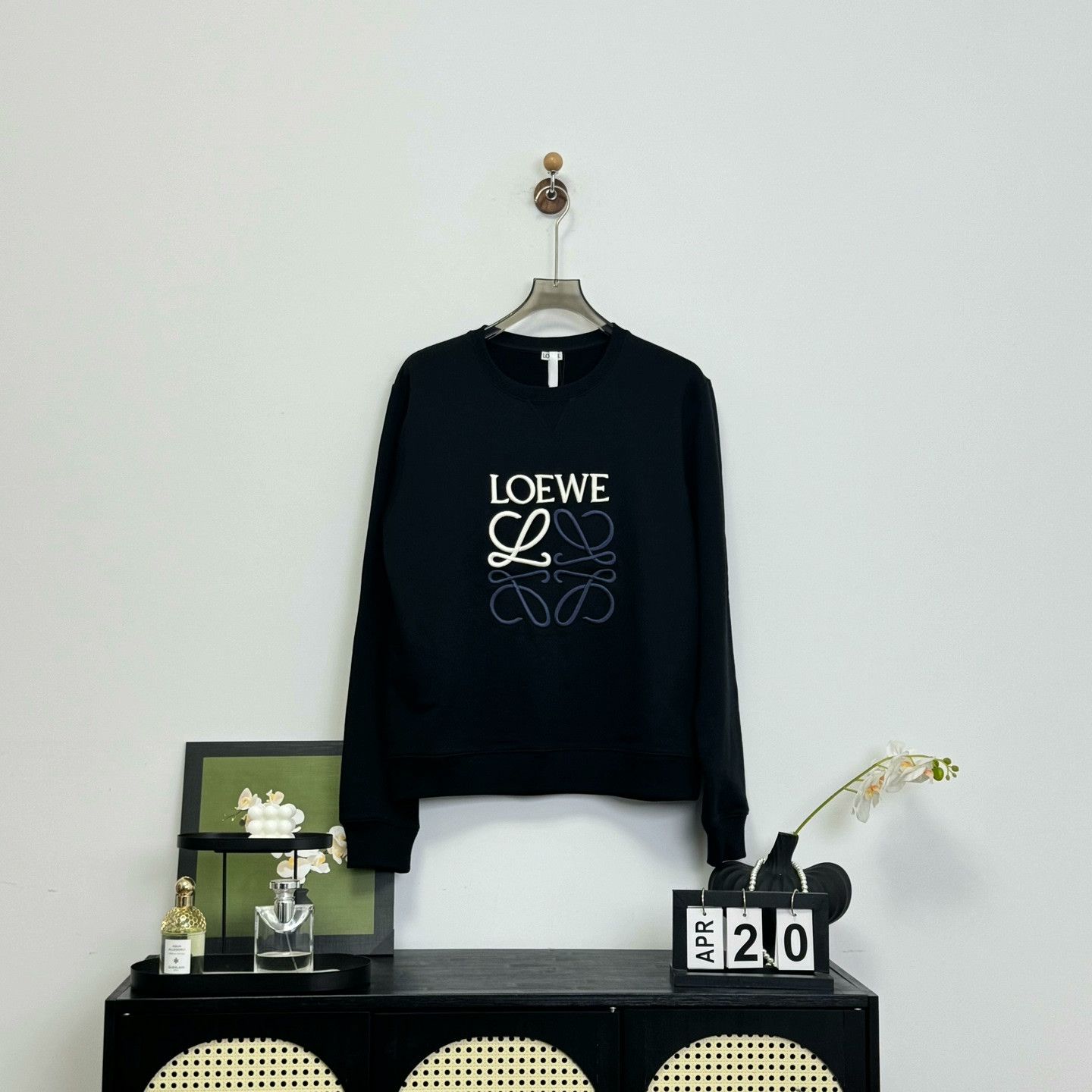 Loewe Loewe Black Embroidered Logo Sweatshirt Size US XL / EU 56 / 4 - 1 Thumbnail