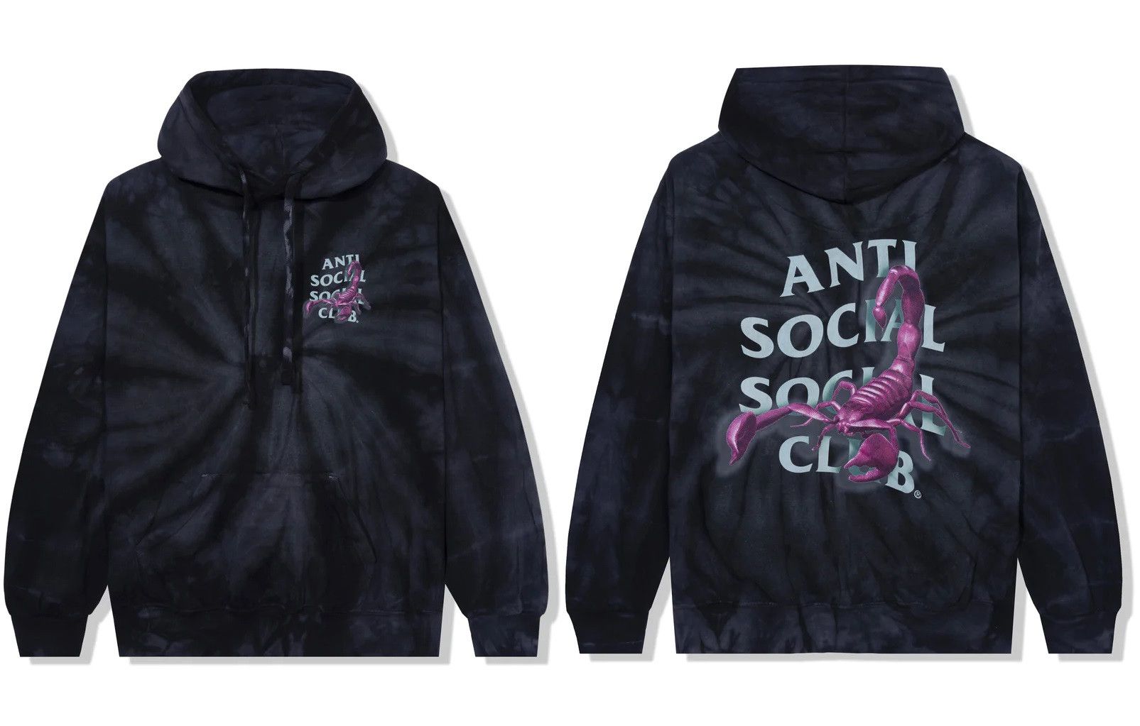 Anti Social Social Club DS ASSC scorpion Moodsting Black Tie Dye Hoodie FTP FOG BAPE Size US L / EU 52-54 / 3 - 6 Thumbnail