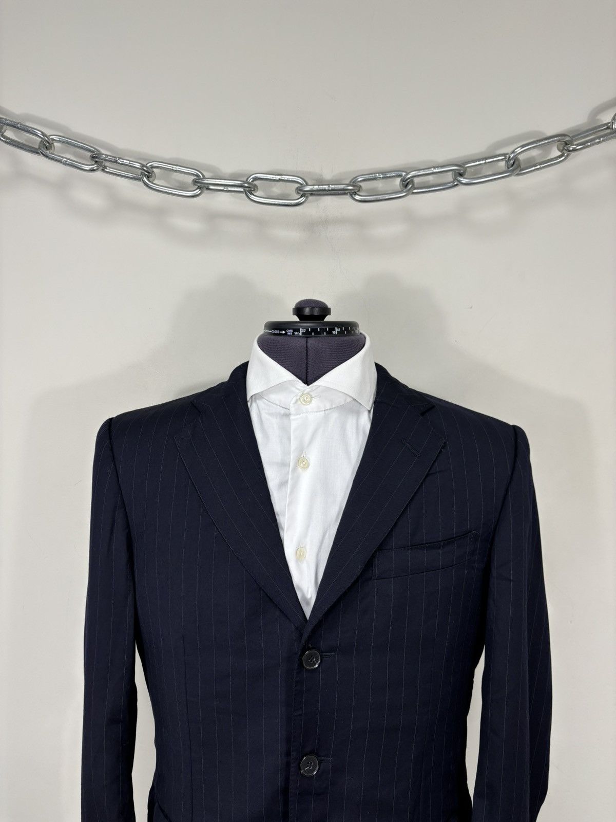 Ermenegildo Zegna Ermenegildo Zegna Men’s Navy Blue Striped Wool Blazer Jacket Size 36R - 2 Thumbnail