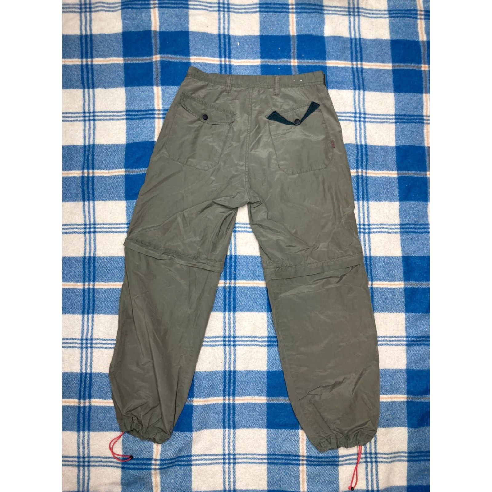 Olive VINTAGE Cargo Pants Womens Pants Drawstring Zipper Olive Green Baggy Y2K 32 Green Military Style Size 24" / US 00 / IT 34 - 6 Thumbnail