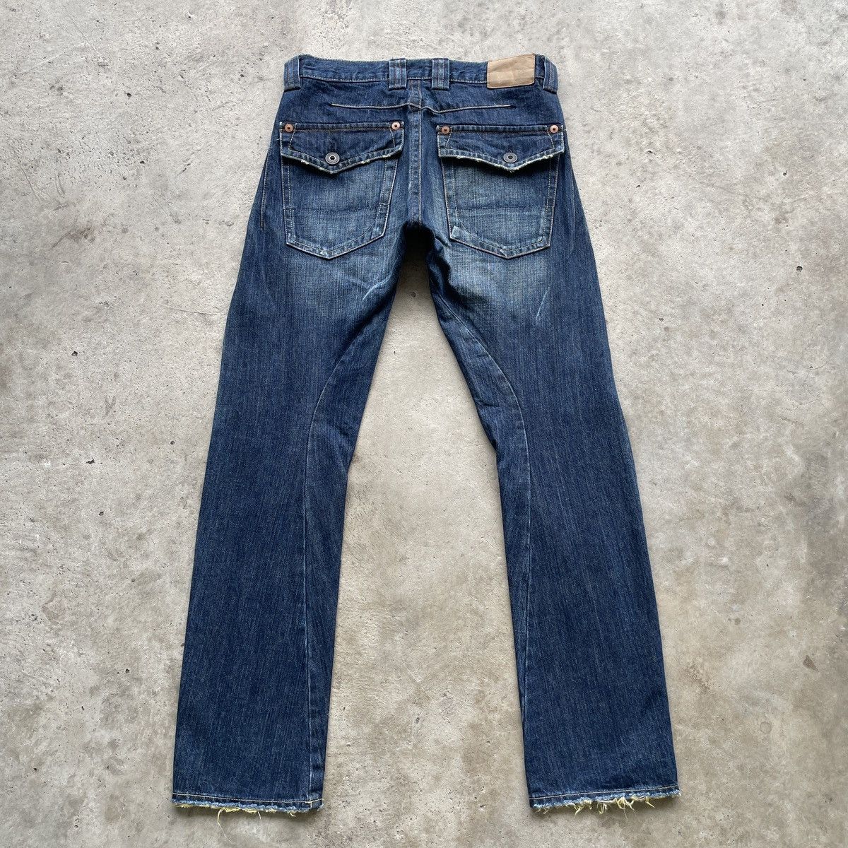 Japanese Brand × Jean Vintage Green Wood Japan Distressed Faded Jeans Denim Pants Size US 31 - 12 Thumbnail