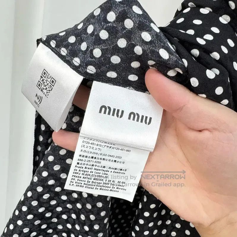Miu Miu Miu Miu Black Polka Dot Dress with Collar . Size S / US 4 / IT 40 - 6 Thumbnail