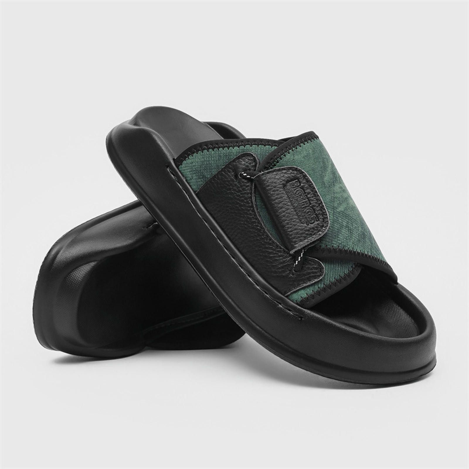 Other Stylish Green and Black Slip-On Sandals Size US 9 / EU 42 - 6 Thumbnail