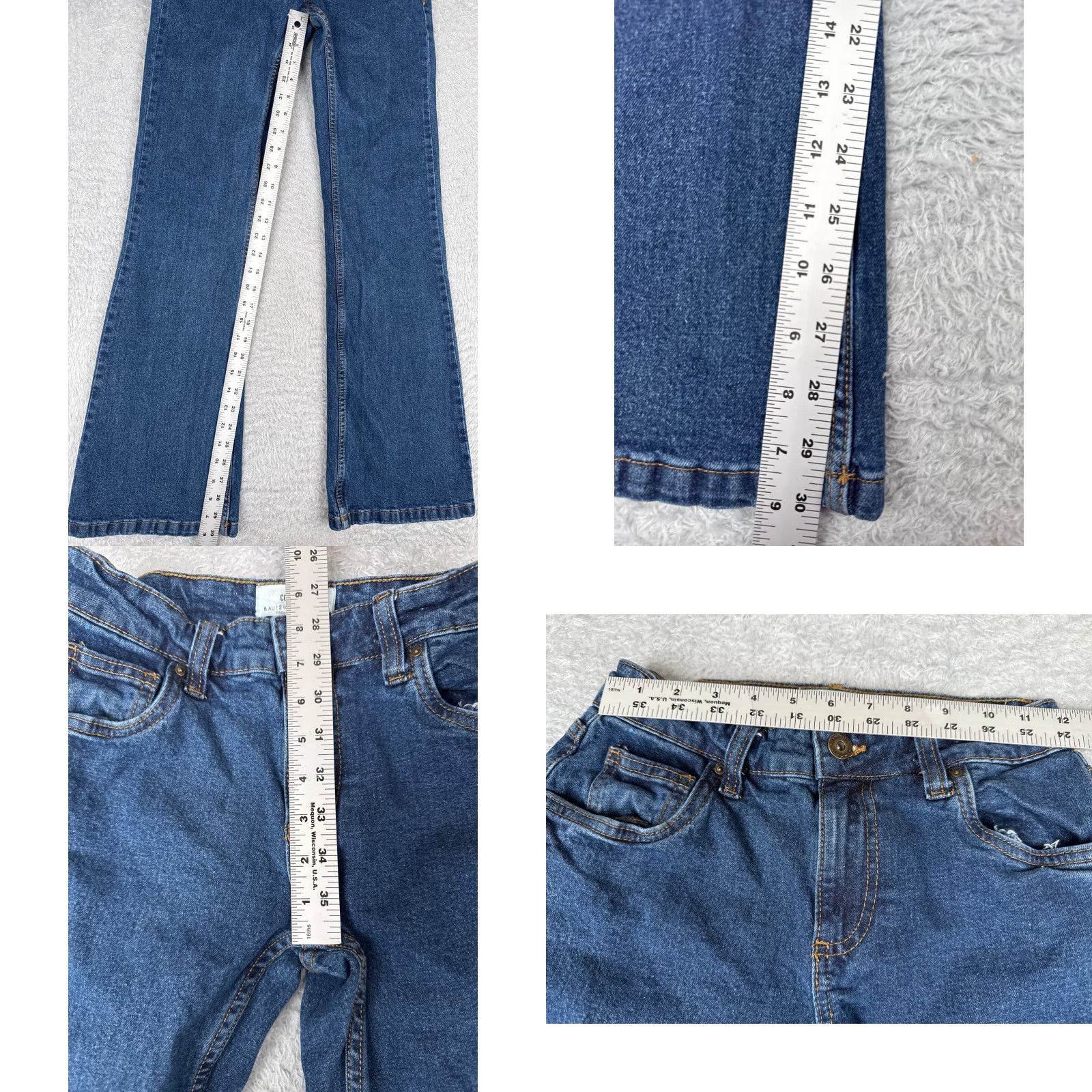 Cotton On VINTAGE Cotton On Women's Jeans Bootcut Low Rise Dark Blue Denim 24x30 Size 2 Slimming Size 26" / US 2 / IT 38 - 8 Thumbnail