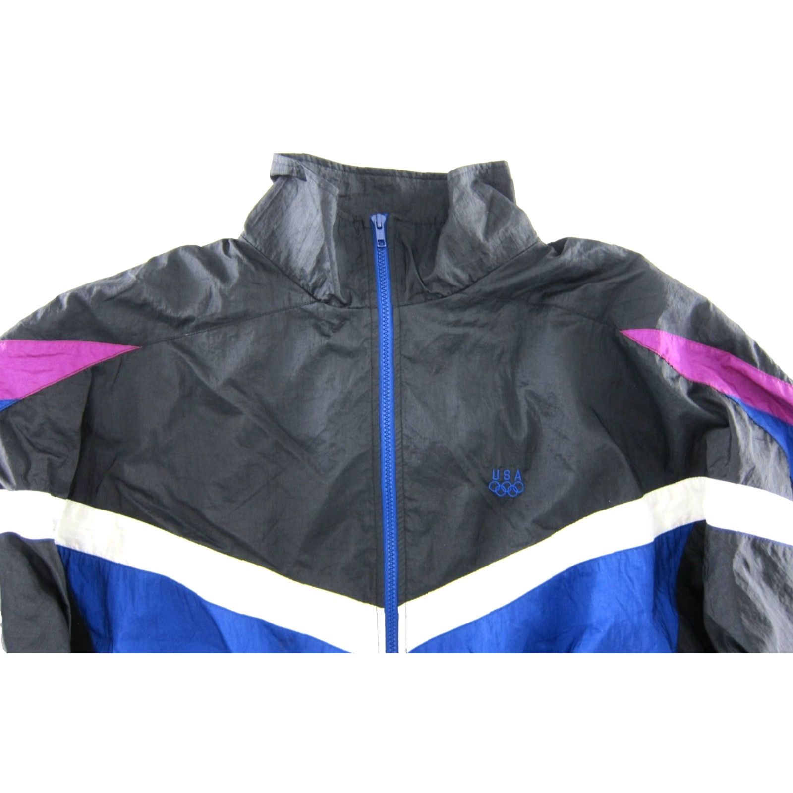 JCPenney VINTAGE USA Olympics Windbreaker Zip Track Jacket Men XL Blue Black Pink White JC Penney Size US XL / EU 56 / 4 - 4 Thumbnail