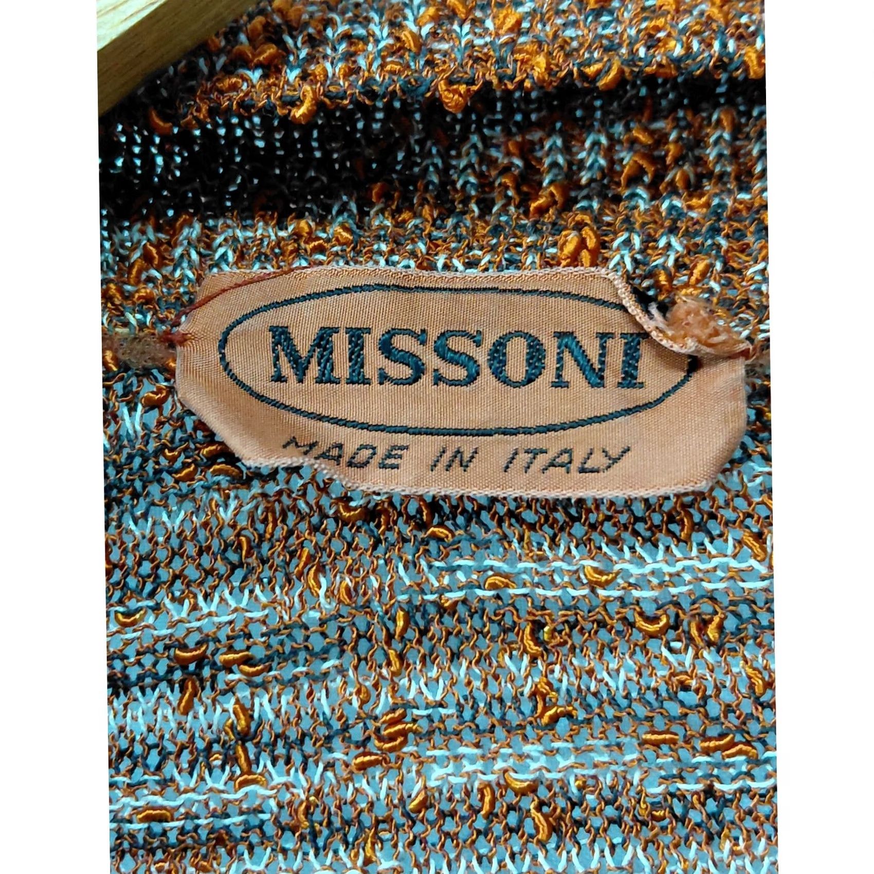 Missoni VINTAGE Missoni Women Cardigan Sweater Copper Brown Space-Dye Knit Button Front Crew Neck Lightweight Long Sleeve Metallic Threads Brown Size ONE SIZE - 2 Thumbnail