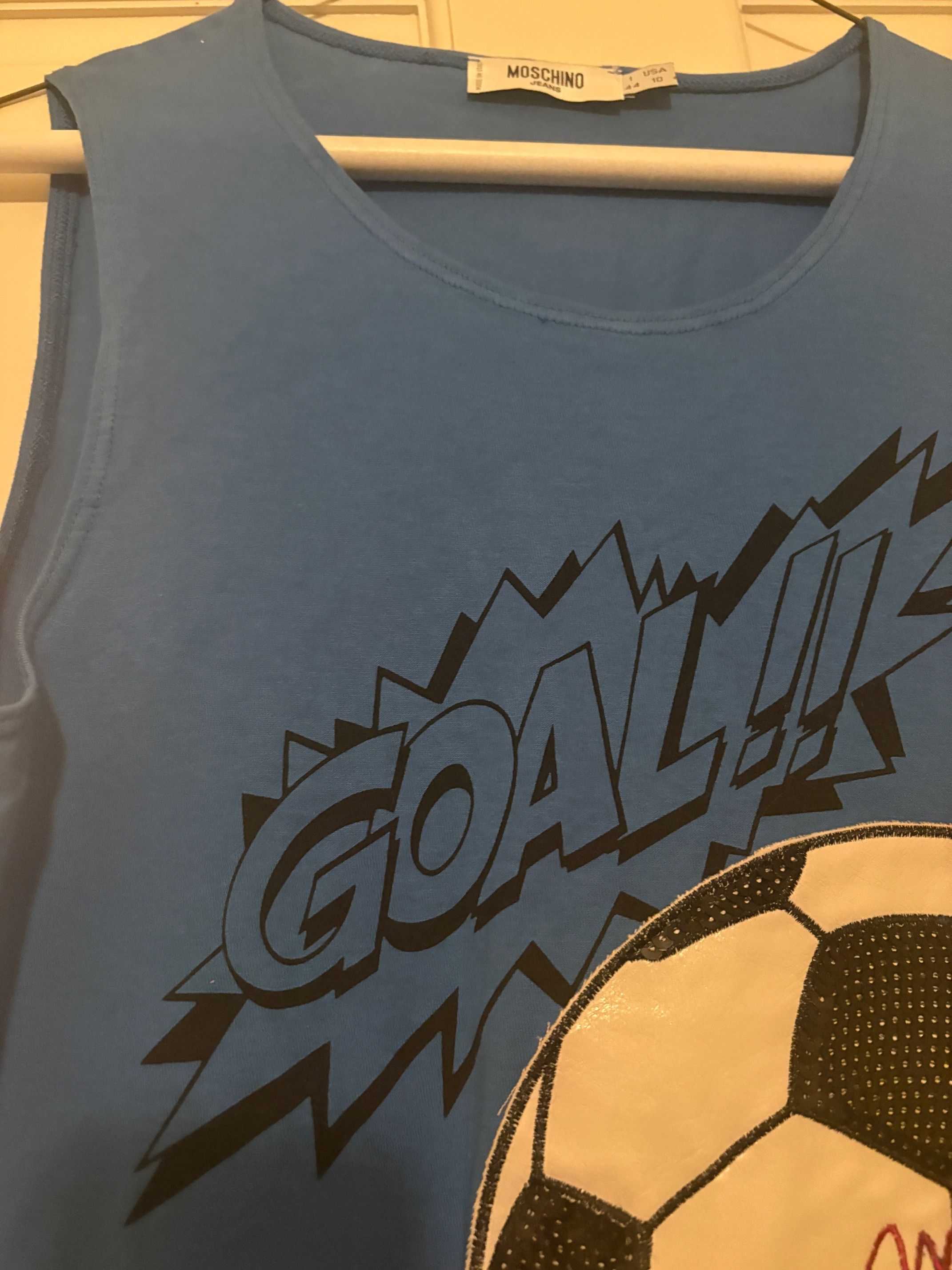 Moschino MOSCHINO LEATHER & SEQUIN SOCCER TANK TOP Size M / US 6-8 / IT 42-44 - 3 Thumbnail