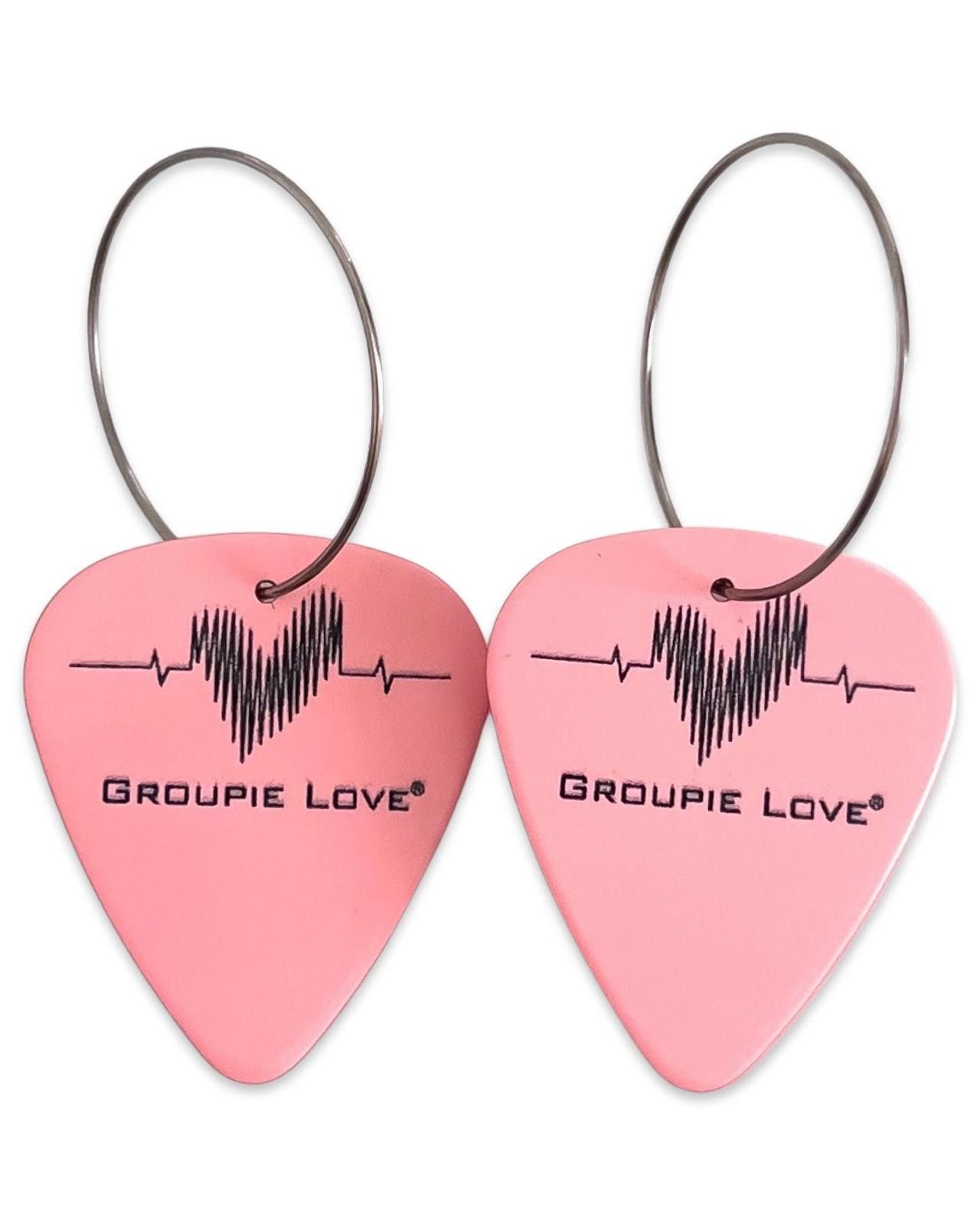 Other Pink Stainless Steel Single Guitar Earrings Groupie Love Size ONE SIZE - 5 Thumbnail