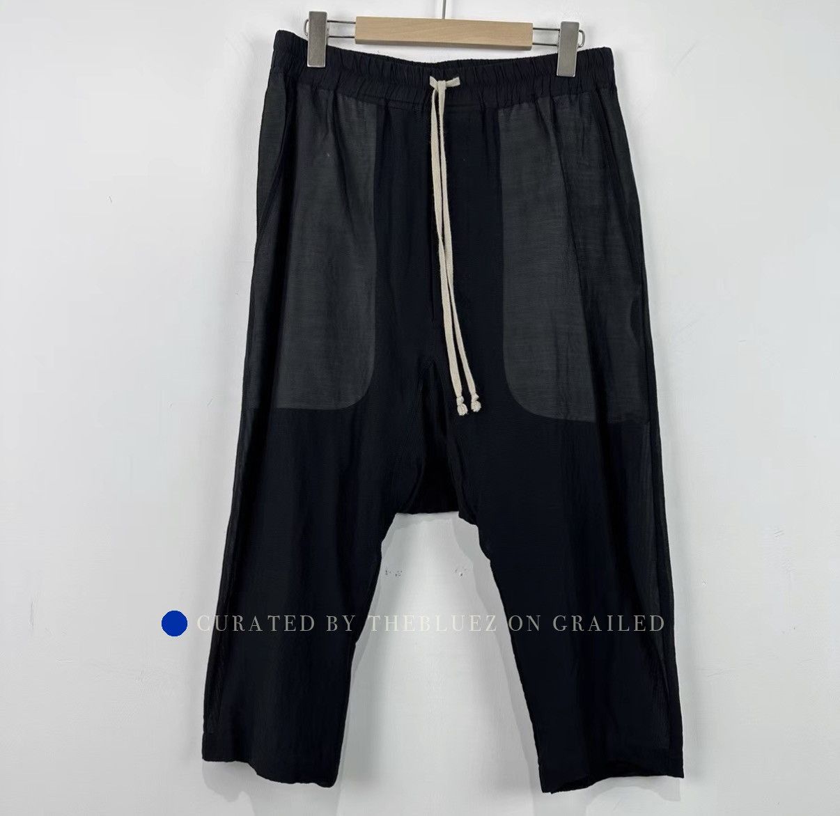 Rick Owens Low Crotch Black Silk Casual Pants Size US 32 / EU 48 - 1 Thumbnail