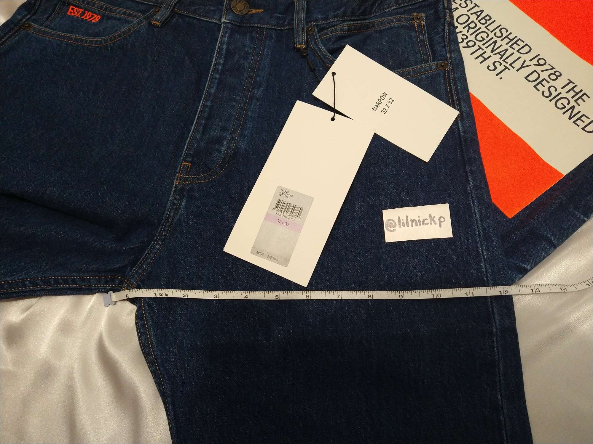 Calvin Klein 205W39NYC EST. 1978 Narrow Leg Apollo Blue Jeans Size US 32 / EU 48 - 9 Thumbnail