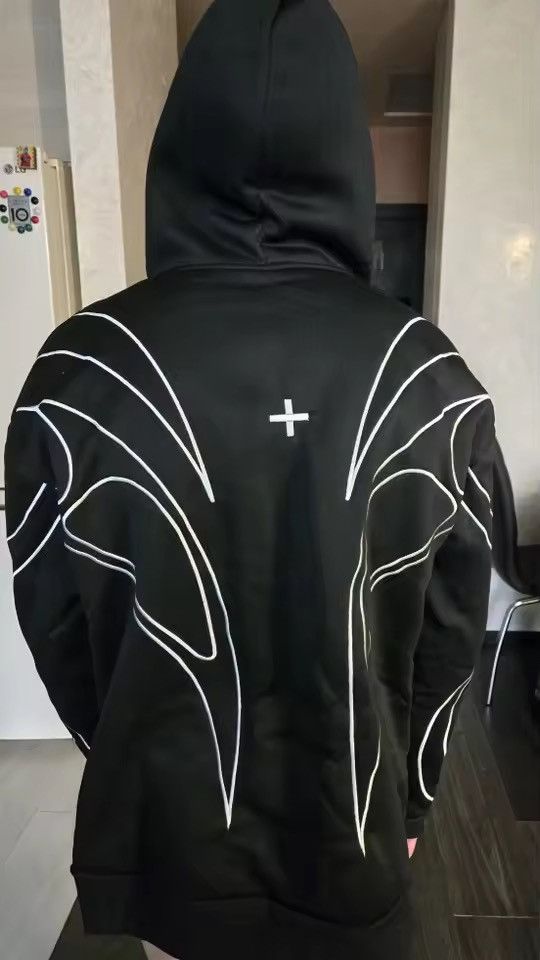 Japanese Brand Black Techwear Hoodie Line Zip-Up Streetwear Cyberpunk Goth Size US XL / EU 56 / 4 - 11 Thumbnail