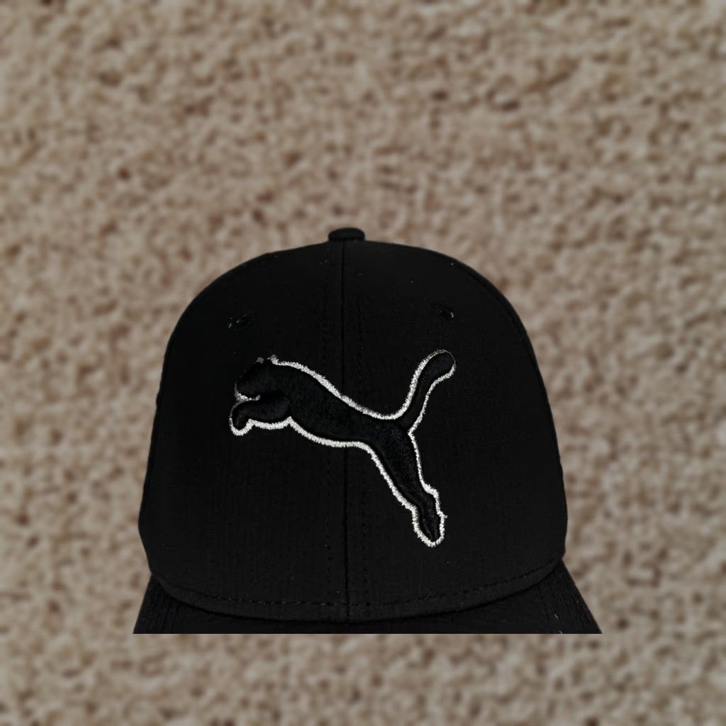 Puma PUMA Hat Cap Fitted Adult Medium Black Embroidered Polyester Spandex Blend Golf Size ONE SIZE - 1 Thumbnail