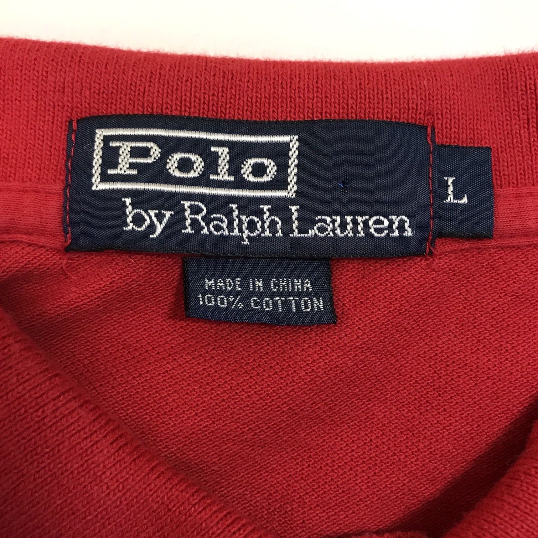 Polo Ralph Lauren VINTAGE Polo Ralph Lauren Mens Polo Shirt Short Sleeve Collared 90s Red Sz L - Solid Cotton Knit Logo Polo Shirt Men Regular Fit Size US L / EU 52-54 / 3 - 3 Thumbnail