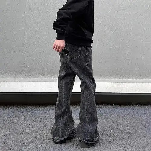 Jean Black Wide Leg Flared Jean Size US 30 / EU 46 - 3 Thumbnail