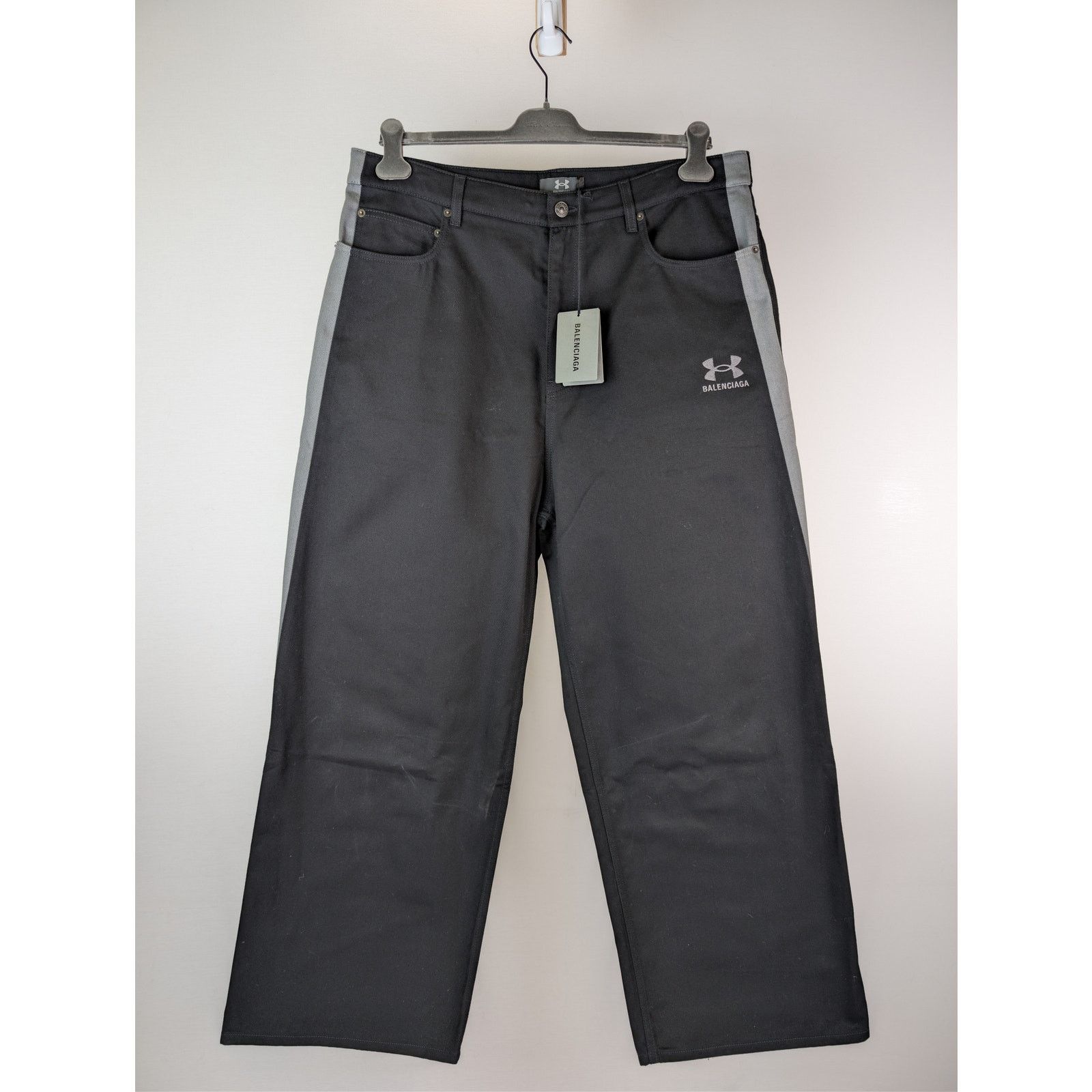 Balenciaga × Under Armour o1rshd1 TSUI Twill Denim Tracksuit Denim Pants Jeans Black Size US 30 / EU 46 - 9 Thumbnail