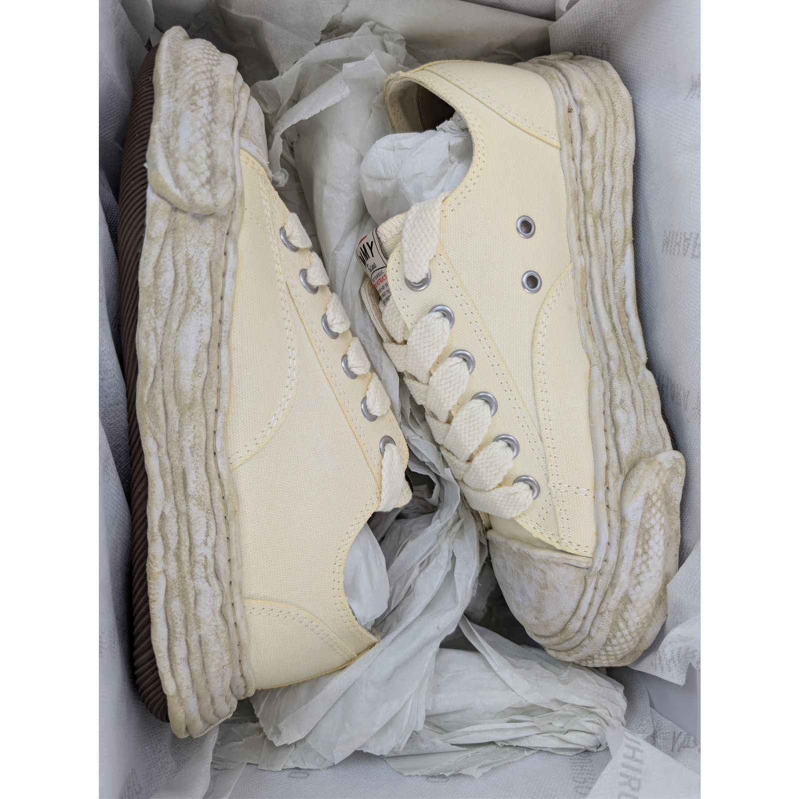 Maison MIHARA YASUHIRO o1rshd1 Peterson 23 OG Sole Canvas Low-Top Sneaker in White Size US 8 / EU 41 - 22 Thumbnail