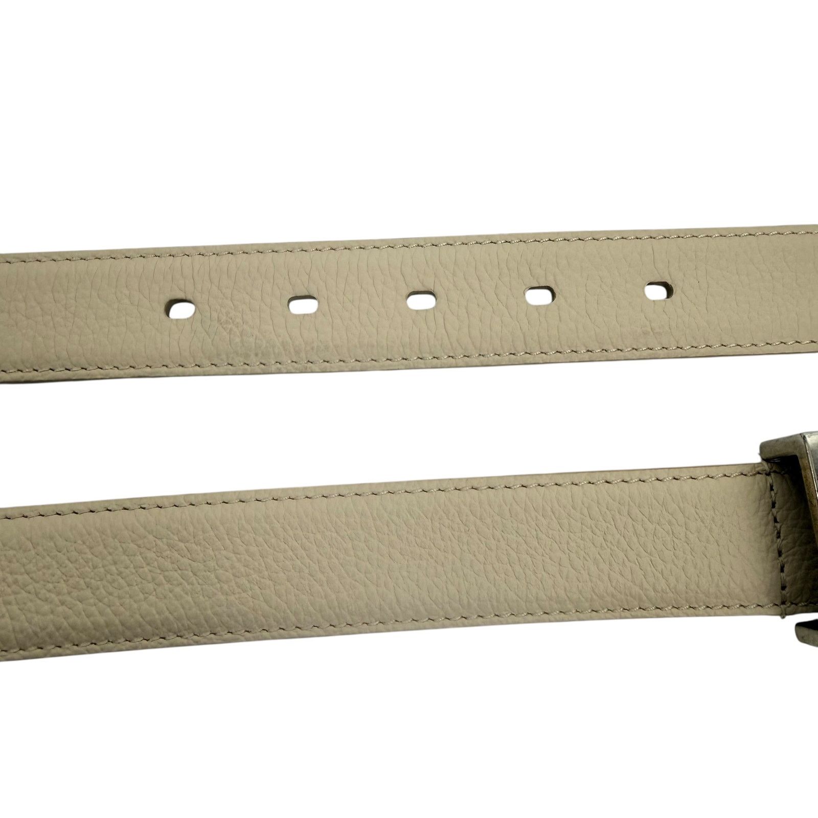 KHAITE Khaite Lucca Leather Belt Solid Brass Buckle Dark Ivory 90 Size ONE SIZE - 7 Thumbnail