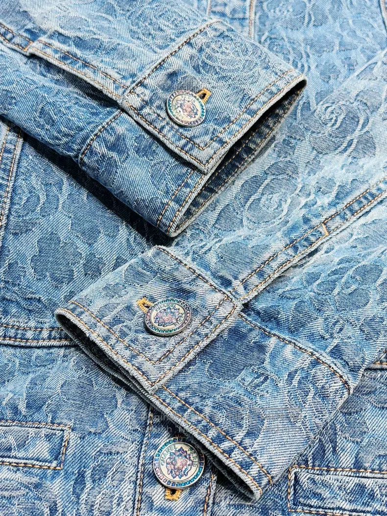 Chanel Chanel 23P blue full-print camelia denim long-sleeved long Size XXS / US 00 / IT 34 - 4 Thumbnail