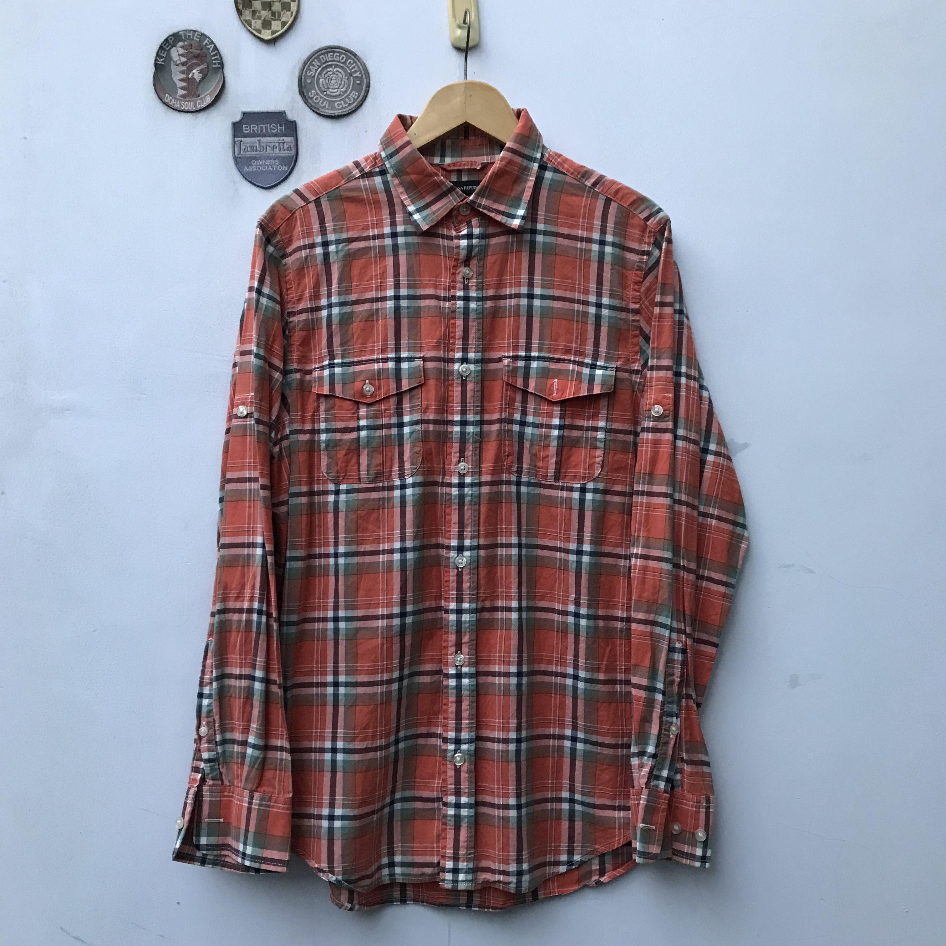 Banana Republic × Designer Banana Republic Mojave red plaid tartan Long sleeves Size US M / EU 48-50 / 2 - 11 Thumbnail